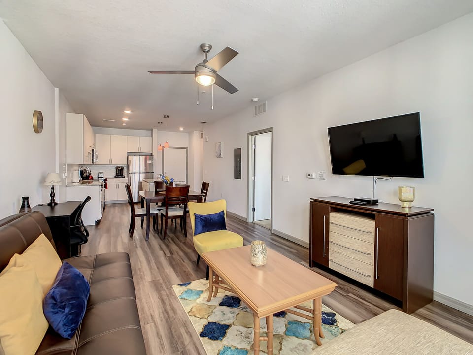 Relax and unwind in this stylish and cozy living room, your home away from home.