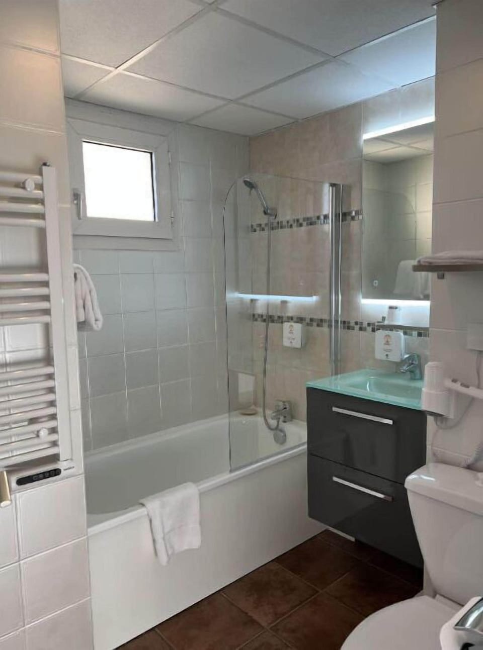 Get ready for your day in the bathroom.