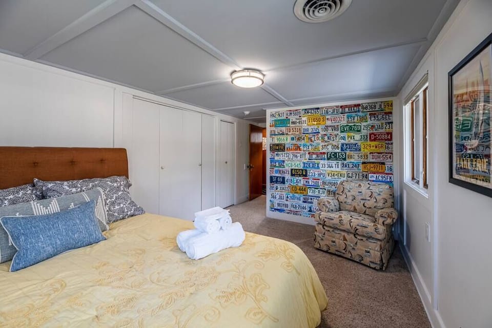 License Plate Queen bedroom. Upstairs in original house. Bedroom #4
