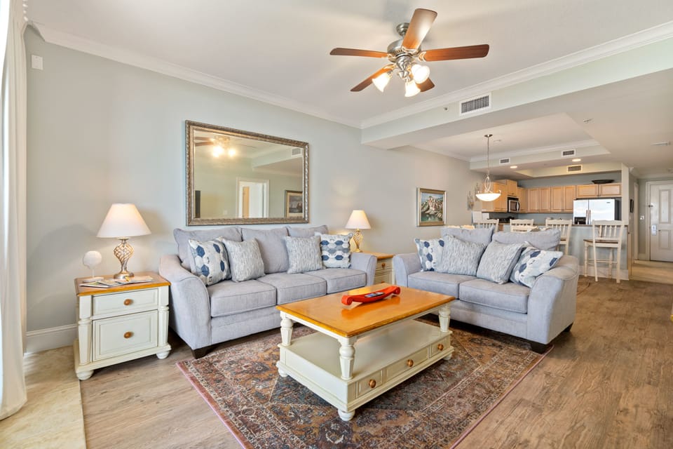 Gulf Front View Living Room 