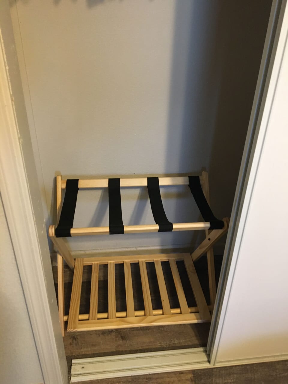 Luggage carrier in each bedroom 