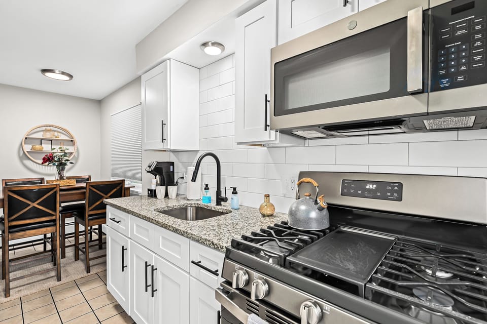 Kitchen has new, modern appliances