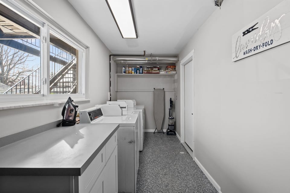 Shared Laundry space is available to all guests. Additional iron, ironing boards, vacuums, and cleaning supplies is available to all guests