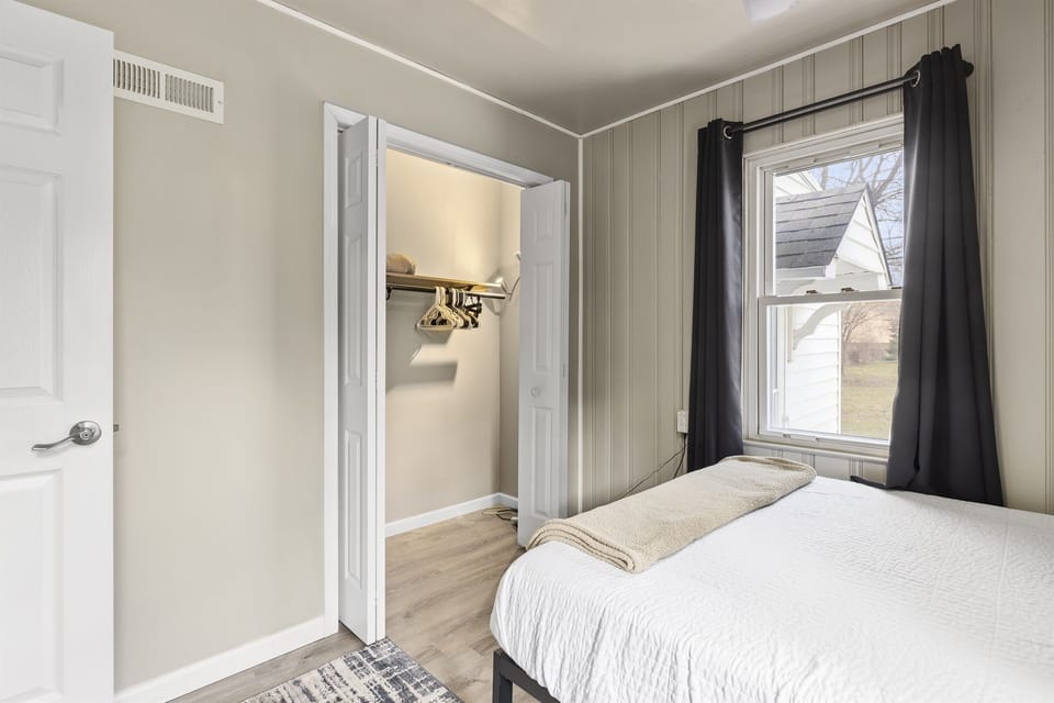 Back bedroom closet offers plenty of storage space for long term stays