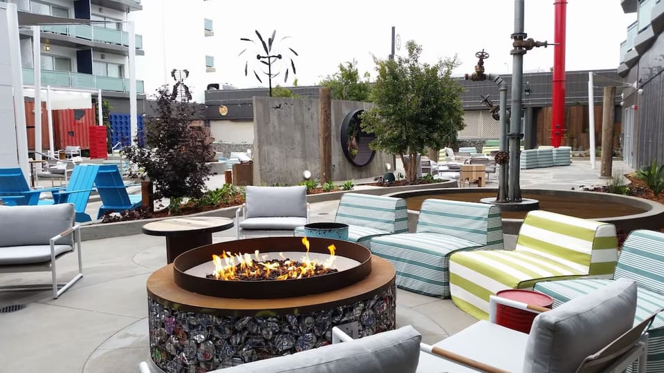 Cozy up by the fire pit with cocktails and conversation.
