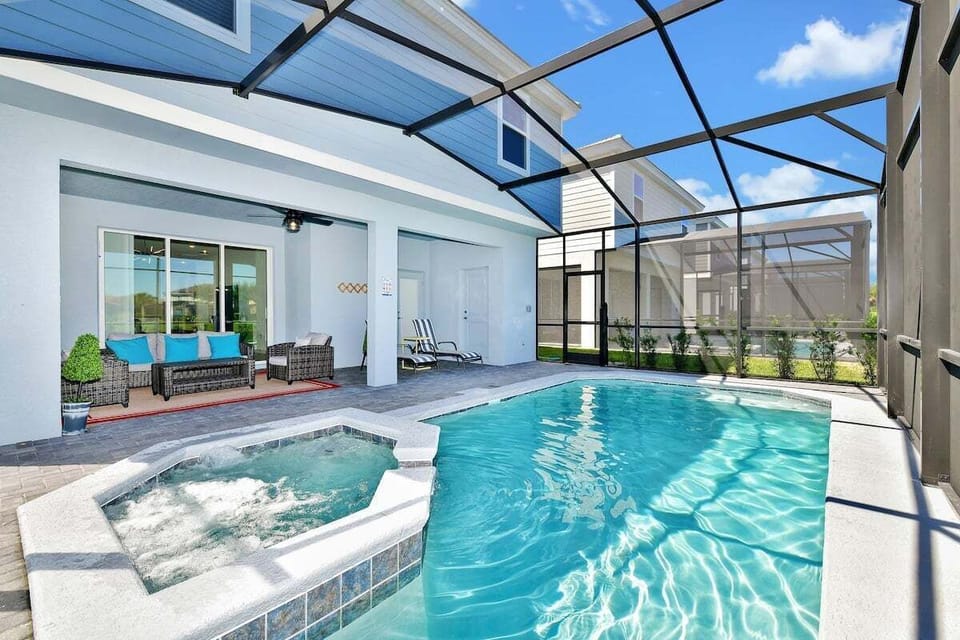 private pool with furniture