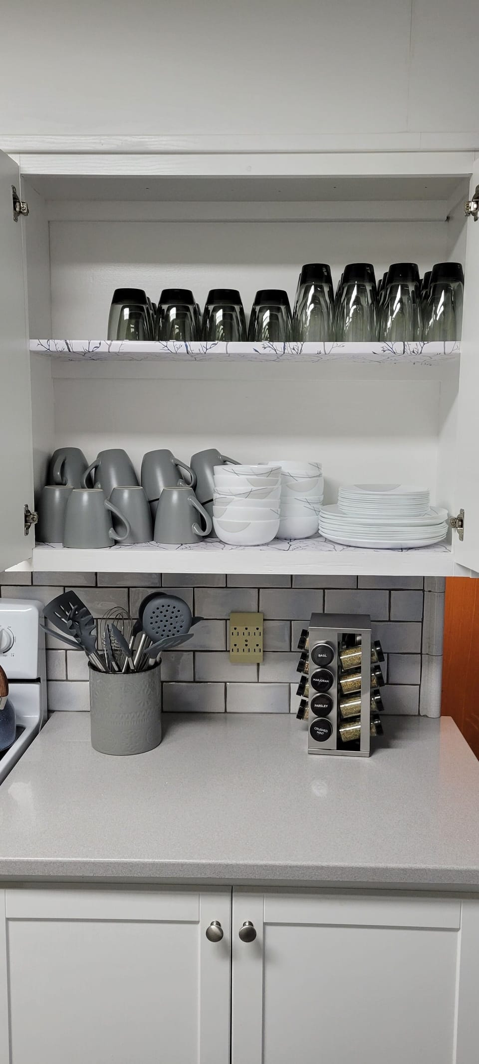 Diningroom dishes cups and glassware for 12