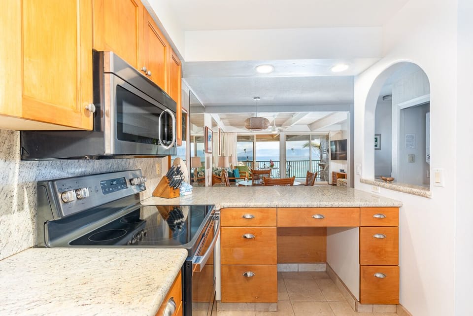 Cook up a delicious meal while enjoying the view.