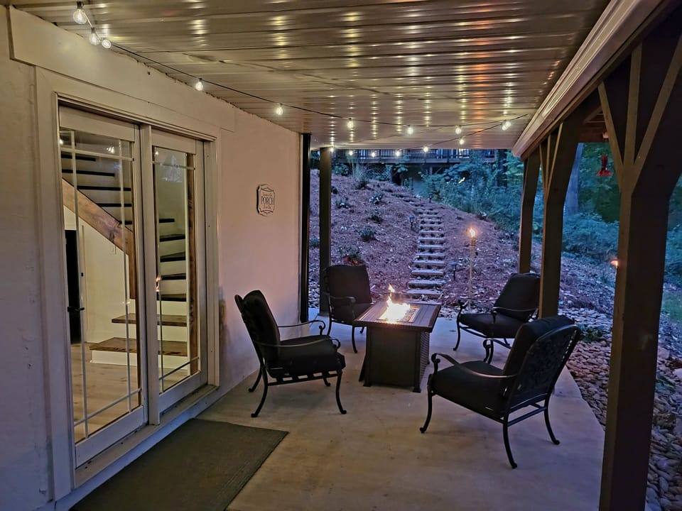 Covered Outdoor Patio with Gas Firepit