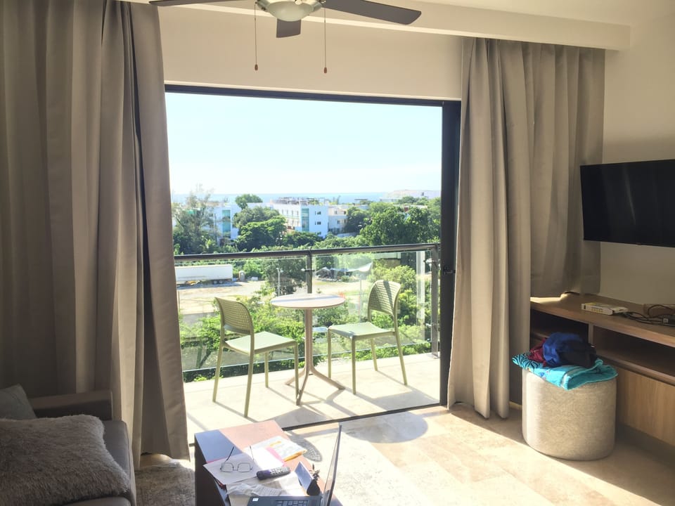 Living room overlooking the ocean