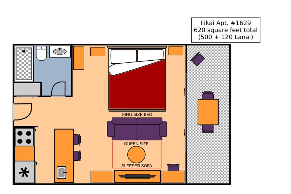 Ilikai #1629 Floor Plan