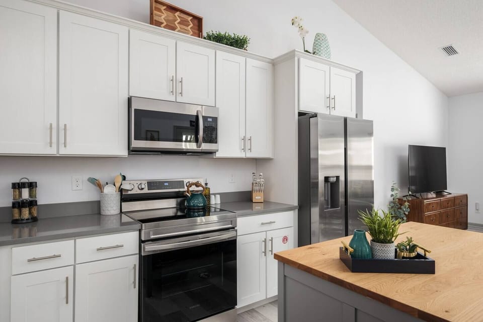 Our kitchen is stocked with all the essentials for preparing your meals