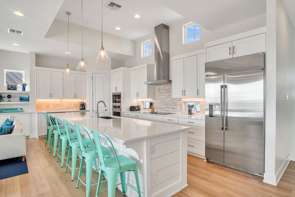 Kitchen - Stainless Steel Appliances + Countertop Seating for 6 - Third Floor