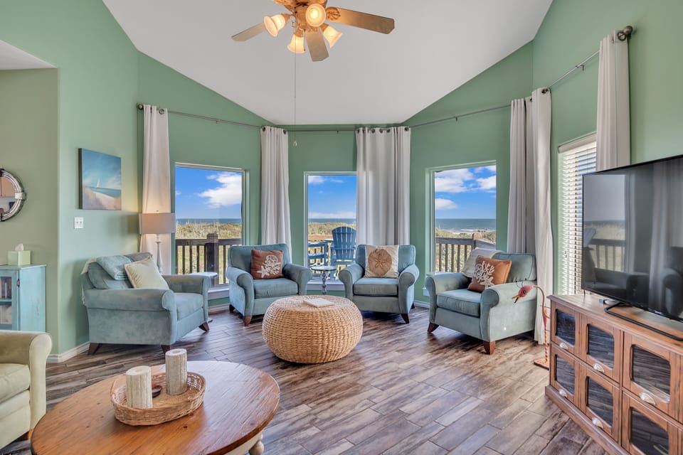 Lounge around while watching the waves