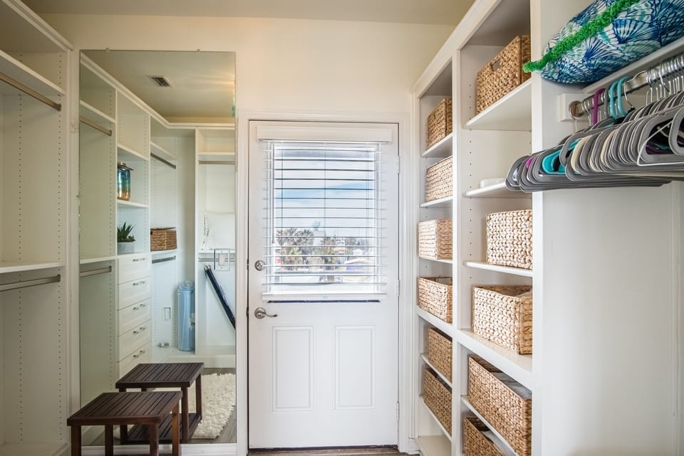 You will love all of the closet space available for storing clothes. Whether you're packing for a couple of days or a couple of weeks, there is plenty of storage.