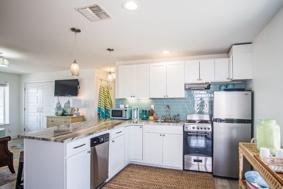 Heat up leftovers from your favorite restaurants in our mini kitchen. We have all the necessities!