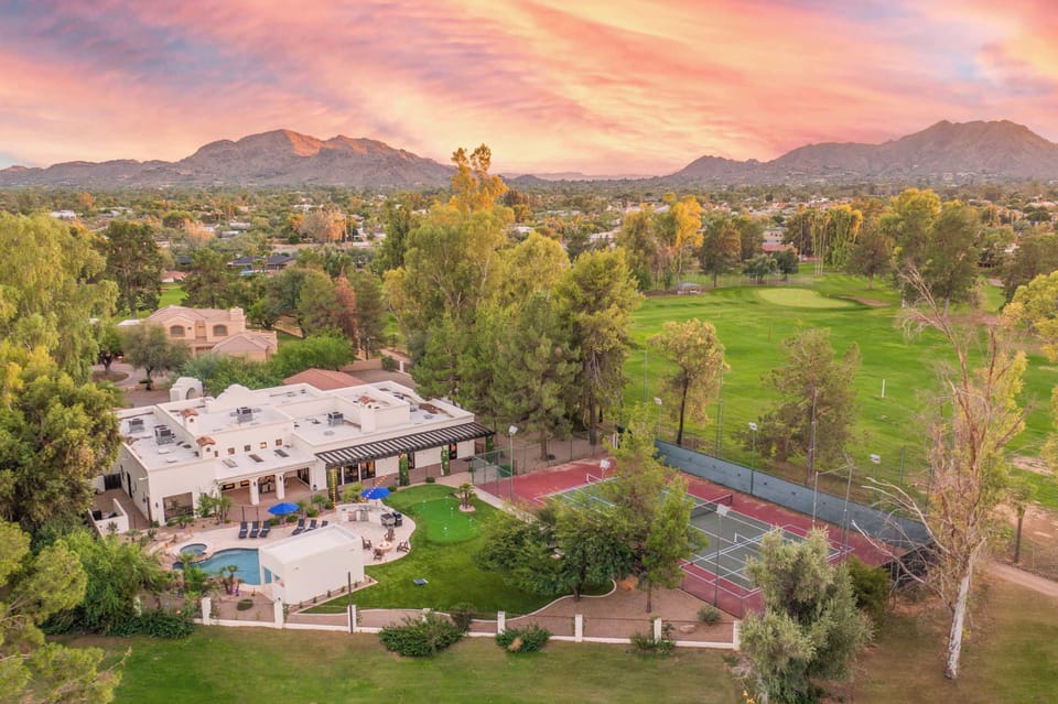 Savor vibrant sunsets overlooking your private estate and rolling greens.