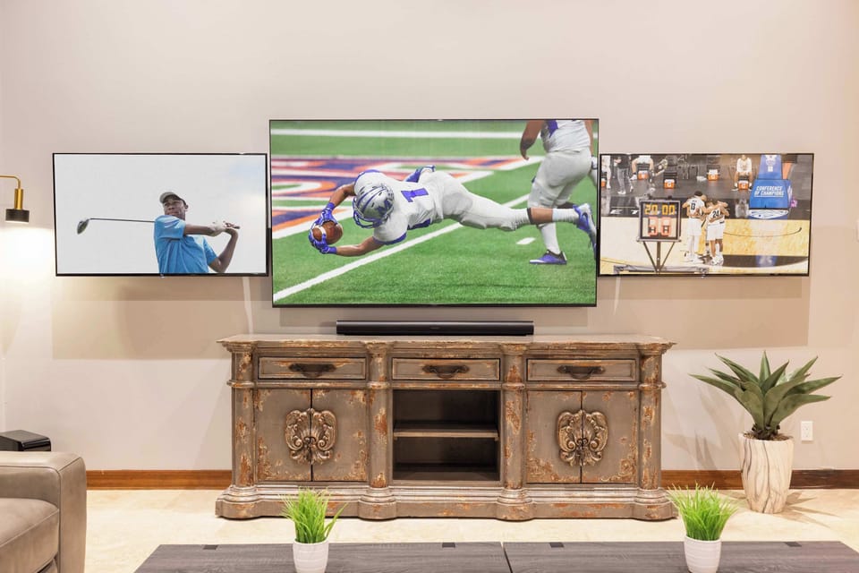 Three screens, endless excitement. Elevate your gathering.