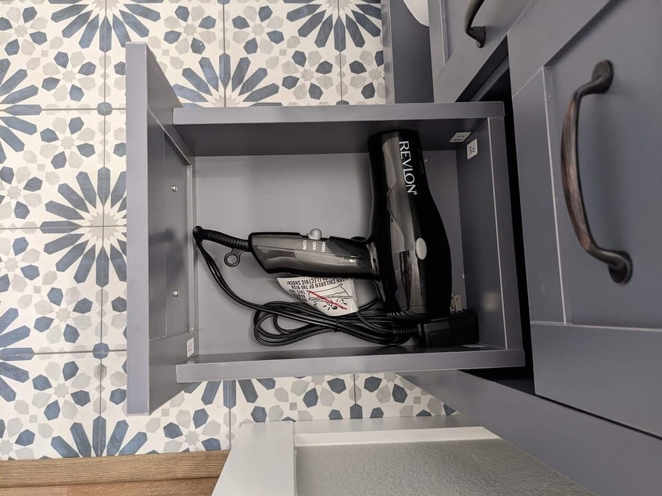 A hair dryer is also available!