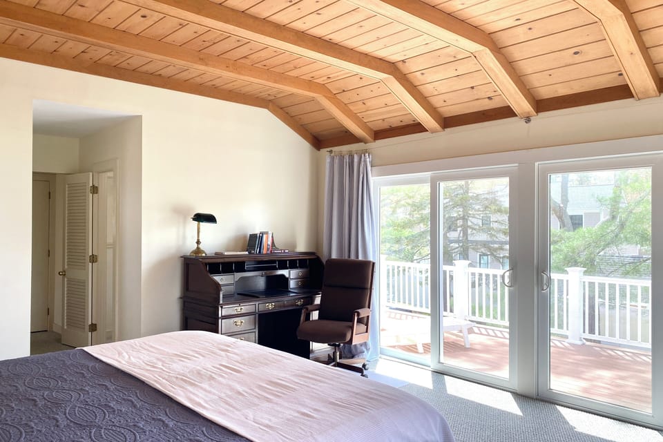 Primary bedroom and private sun deck