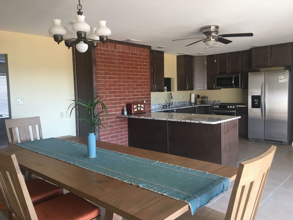 Kitchen and dining area.   Remodeled.