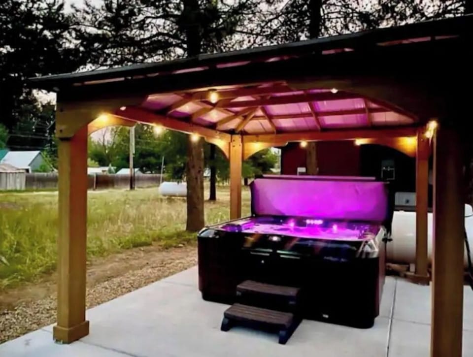 Brand new hot tub with covered gazebo