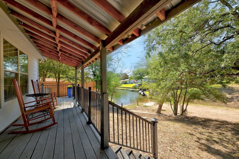 Rocking chairs across the back porch