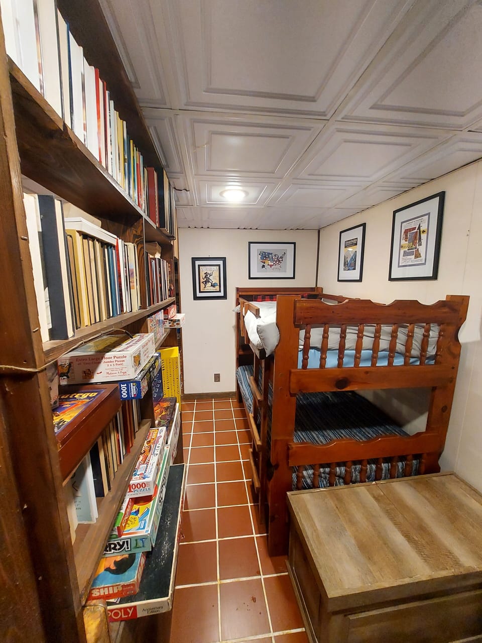 Bunk beds downstairs and walk out basement