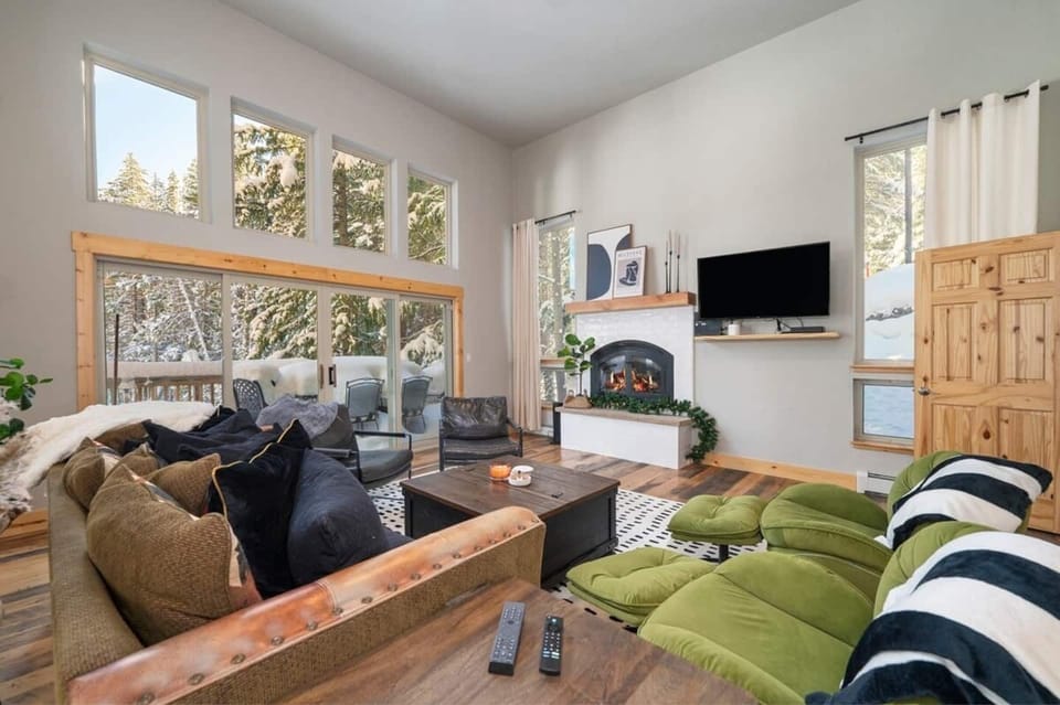 Cozy up to the fire after a day of skiing!
