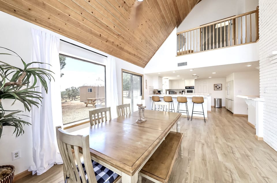 Large family style dining table for 6