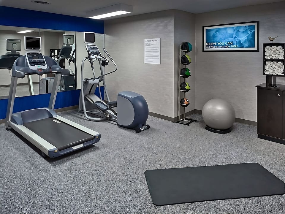 Recharge your routine with cardio machines and fresh towels.
