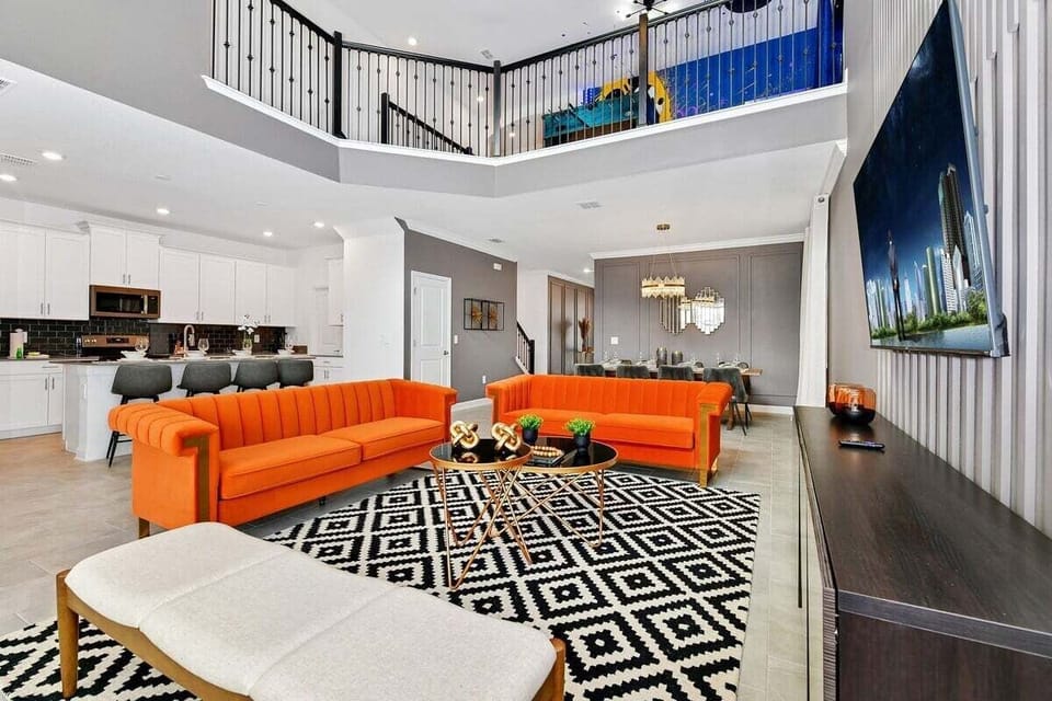 living room with smart TV