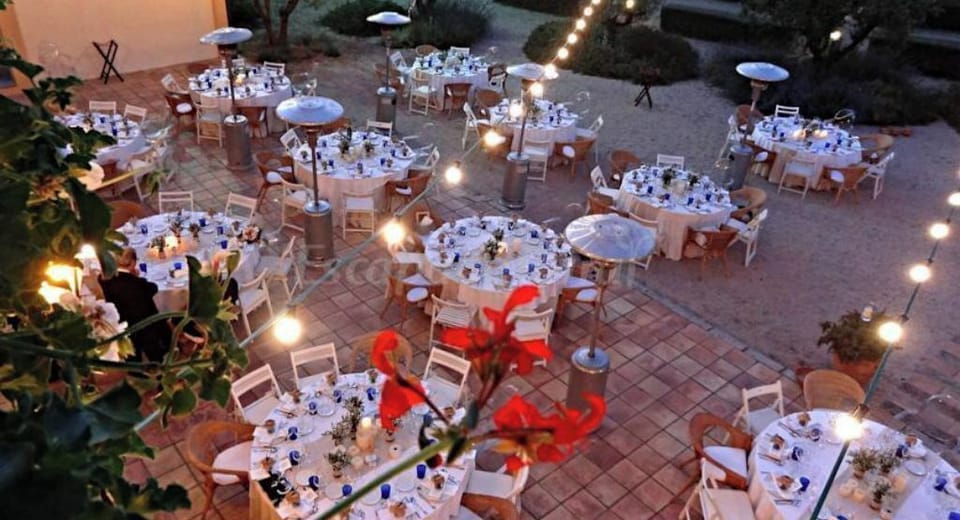 Outdoor banquet area