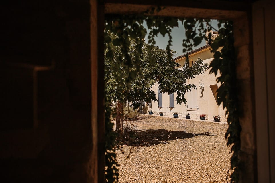 View of Poirier through Summer house door