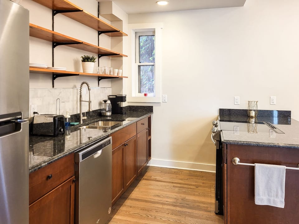 View of kitchen upon entering