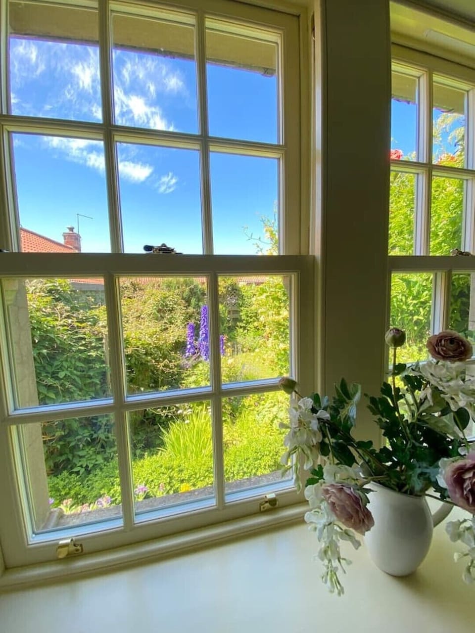 Views from master bedroom, overlooking the cottage garden.
