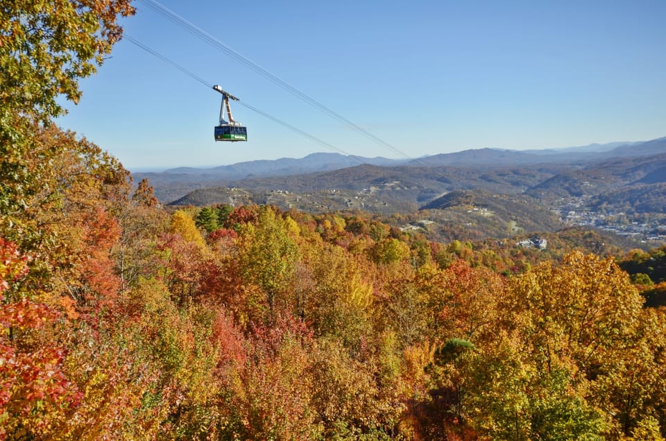 View of the Ober Mountain aerial tram from the deck
