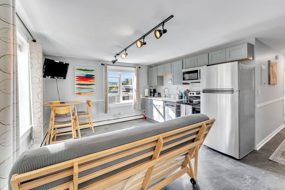 Creamery Apt 1 kitchen area, all new appliances and cabinets 2023.