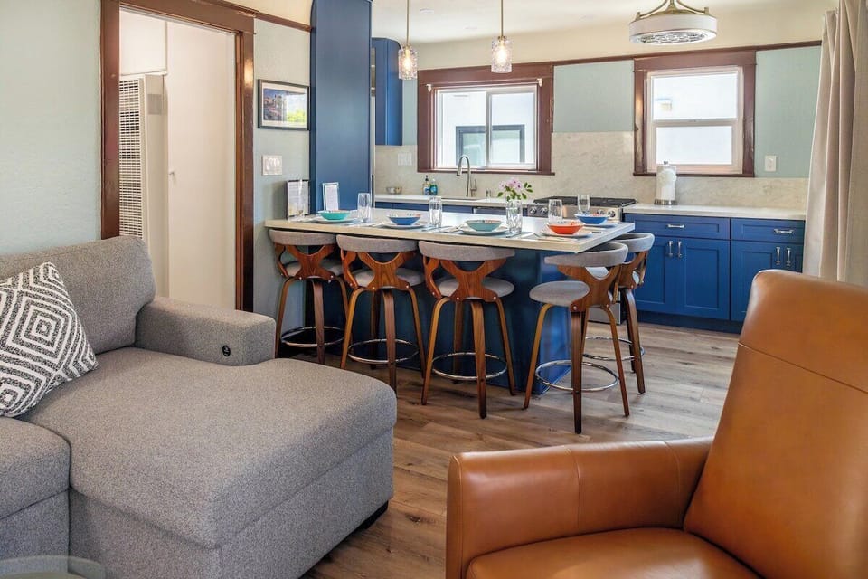 Completely remodeled with new cabinets, stainless steel appliances, light fixtures, countertops and breakfast bar!