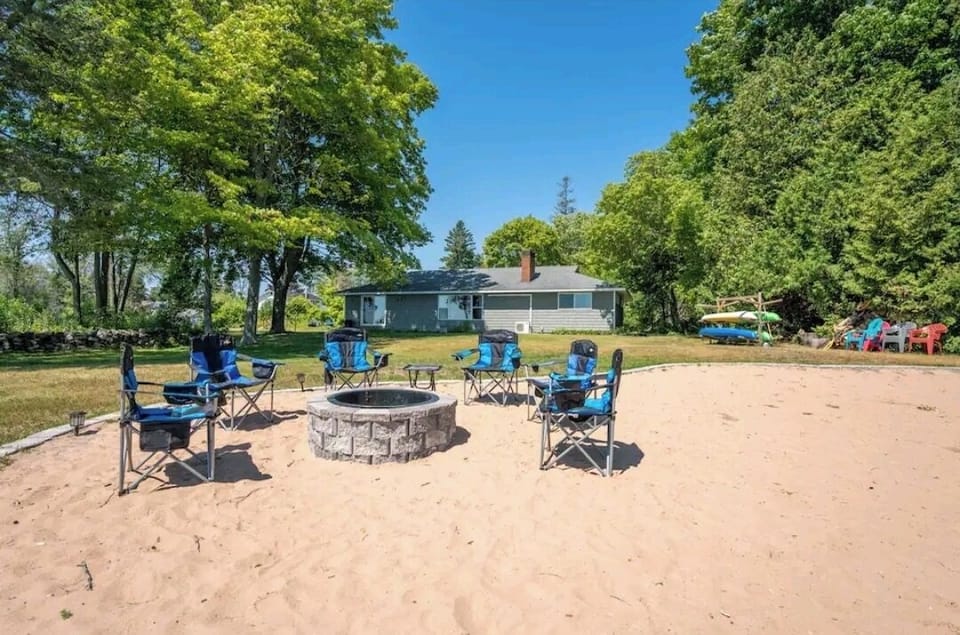 Private sand beach & firepit