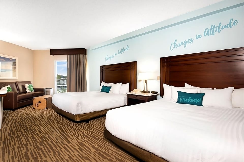 Gather and relax with roomy beds and inviting lounge seating.