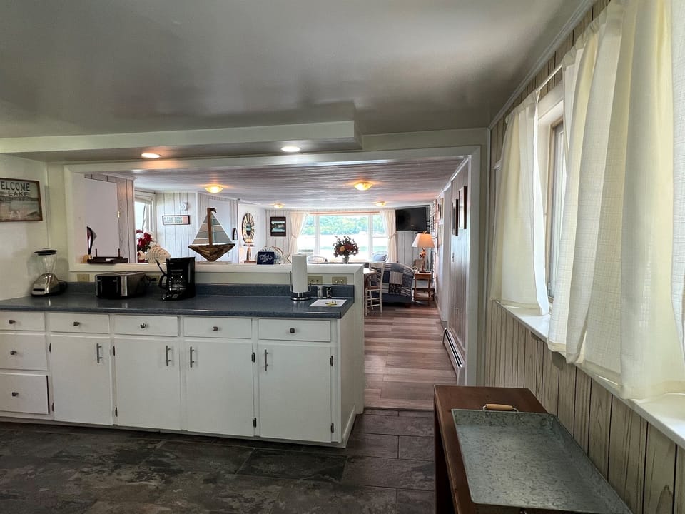 Kitchen and living area beyond