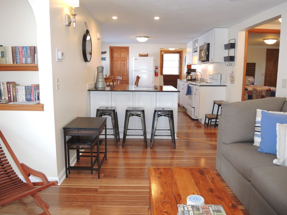 Living room and kitchen area