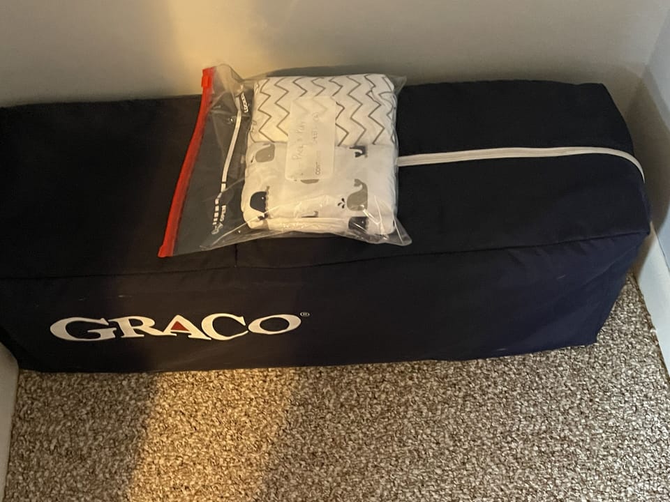 Pack and play available with sheets at no charge.