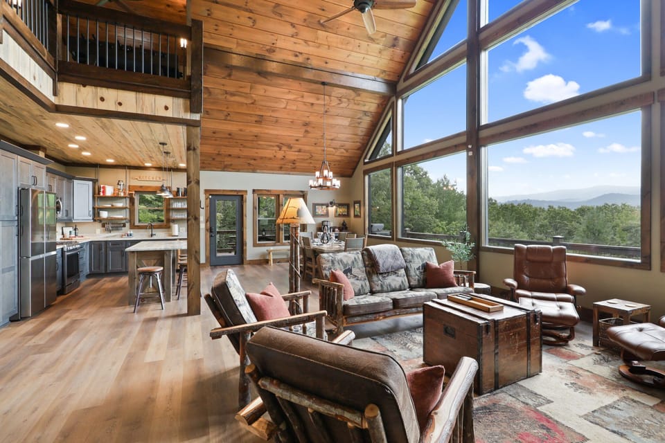 Picturesque mountain view; all from the main floor