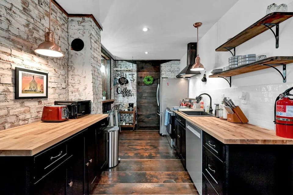 Modern kitchen with utensils.