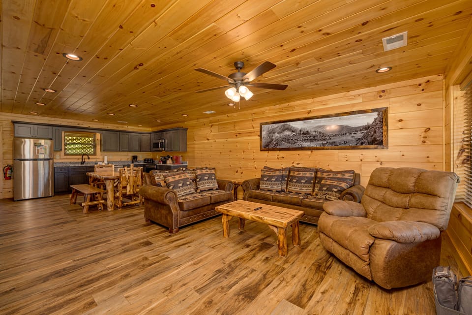 Open concept living/dining/ kitchen and main floor area