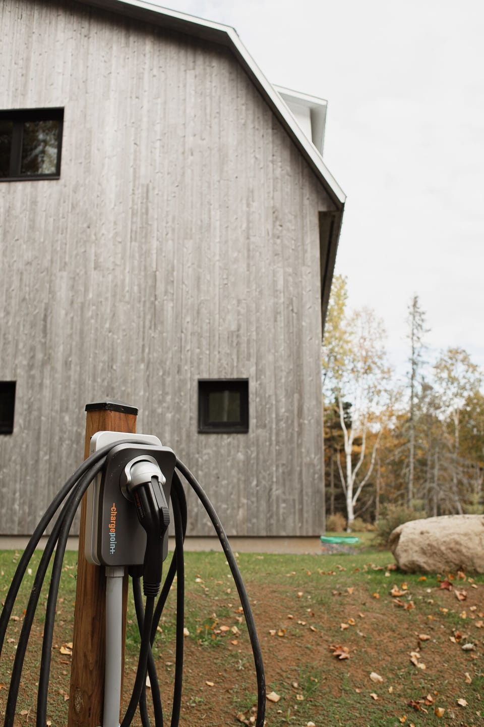 Charging station in the driveway