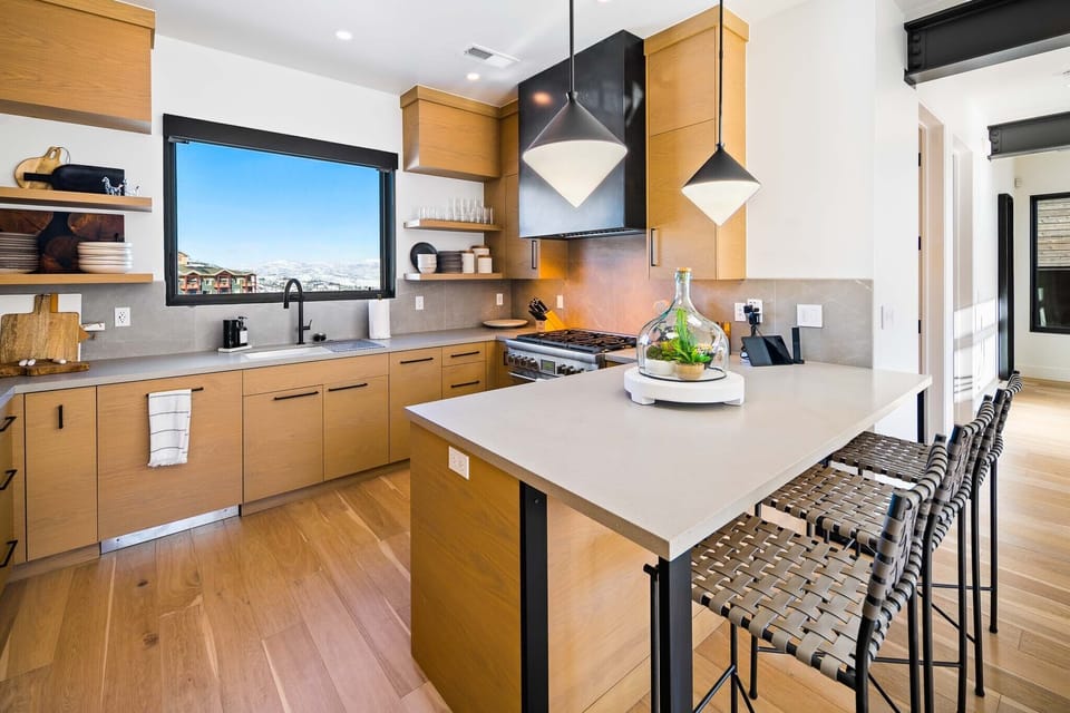 Full kitchen with appliances and dishes 