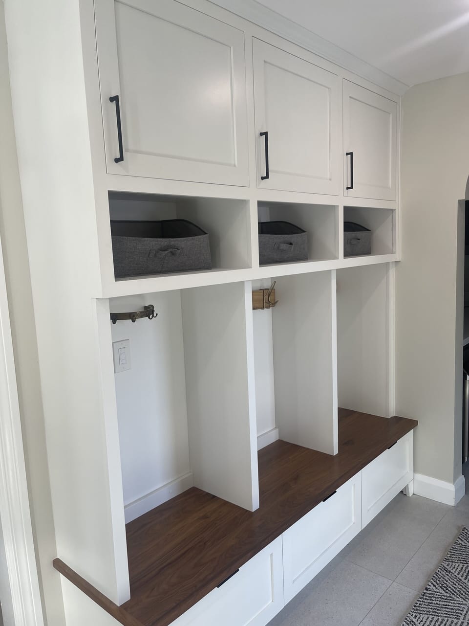 Mud room bench and storage